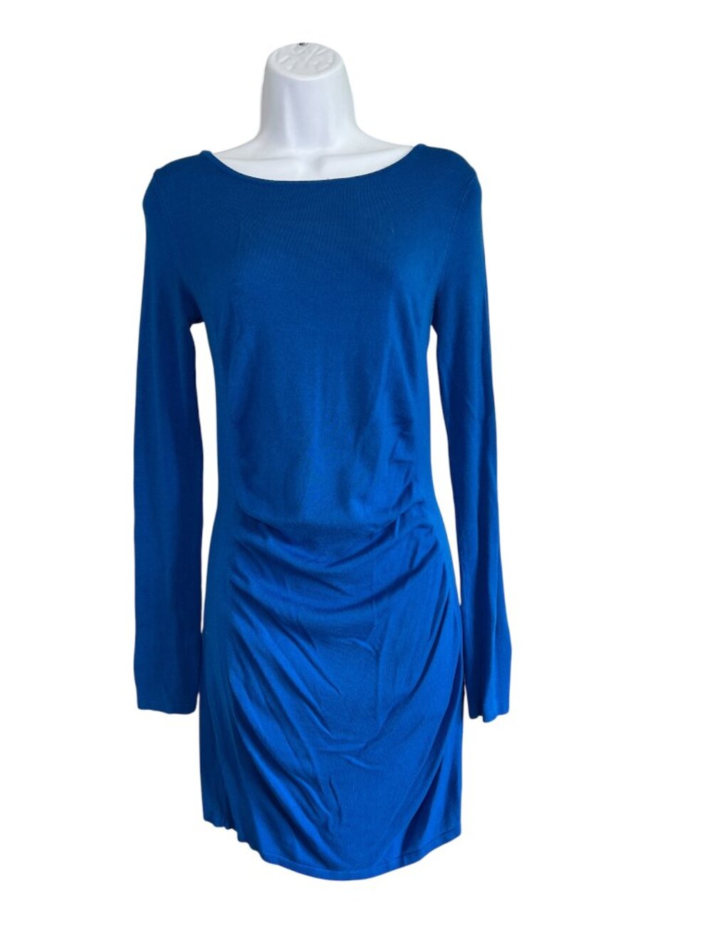 Express Cobalt Blue Ruched Bodycon Mini Dress